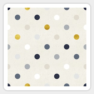 Modern Polka Dots in Blue and Gold Sticker